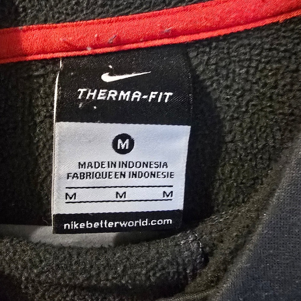 Nike Ohio State Hoodie Mens Medium Gray Red Therma-FIT Elite Buckeyes Sweatshirt - Picture 3 of 11